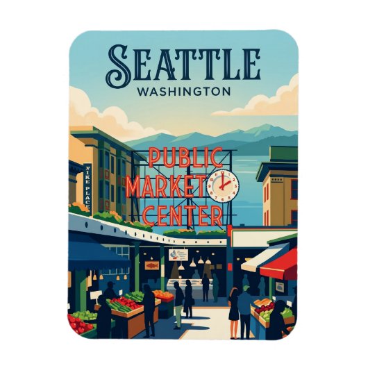 Pike Place Market Washington Magneet (Verticaal)