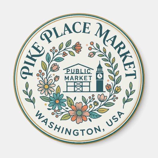 Pike Place Market Washington Magneet (Voorkant)