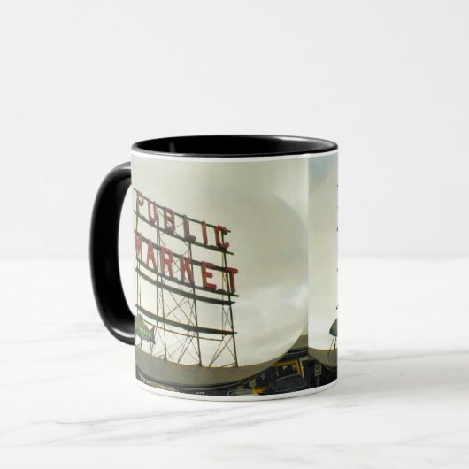 Pike Place Openbare Markt in Seattle, WA Fish Bowl Mok (Voorkant links)