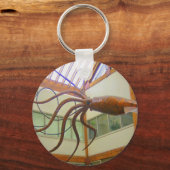 Pike Place Openbare Markt Reuzeninktvis Seattle, W Sleutelhanger (Achterkant)