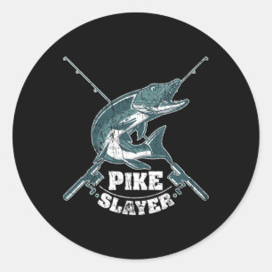 Pike Slayer Vist Visser Noordelijke Pike Ronde Sticker