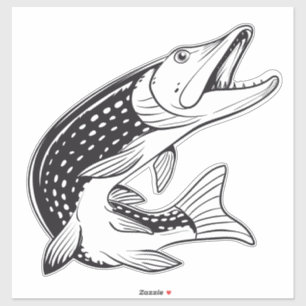 Pike Sticker - Pike vissen Stickers - Fisher