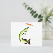 Pike Vis Briefkaart (Staand voorkant)