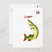 Pike Vissen Briefkaart (Voorkant / Achterkant)