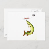 Pike Vissen Briefkaart (Voorkant / Achterkant)