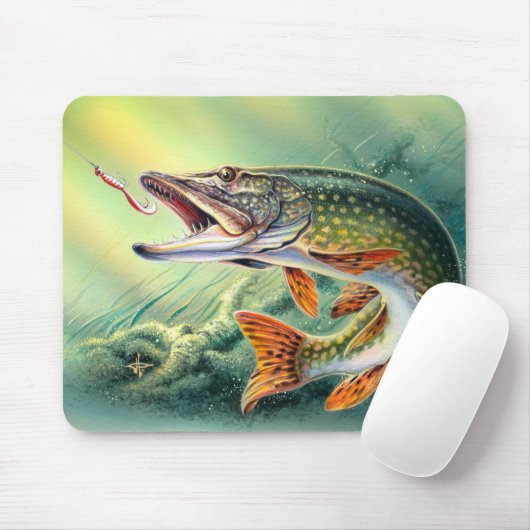 Pike Vissen Mousepad Muismat (Met muis)