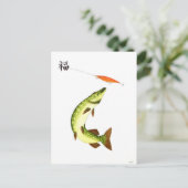 Pike-visserij Briefkaart (Staand voorkant)