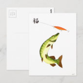 Pike-visserij Briefkaart (Voorkant / Achterkant)