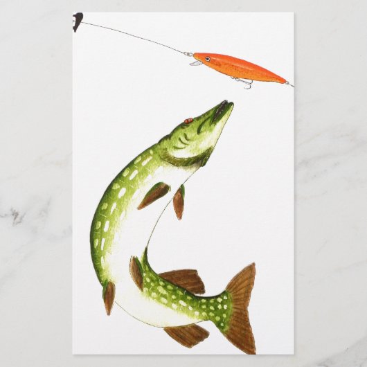 Pike-visserij Briefpapier (Voorkant)