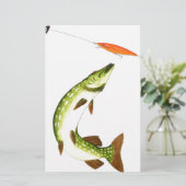 Pike-visserij Briefpapier (Staand voorkant)
