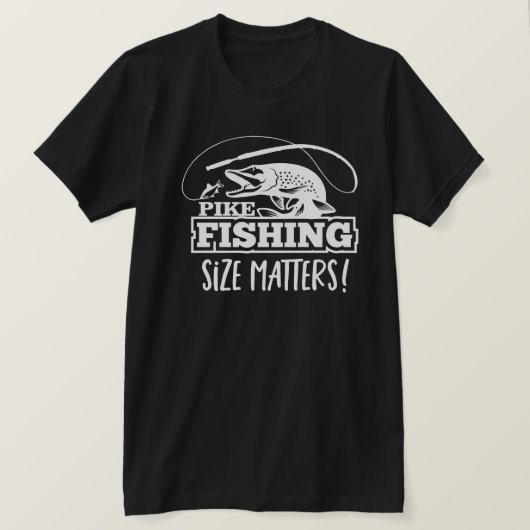 Pike Vist Size Matters angler Funny Fisherman T-shirt (Design voorkant)
