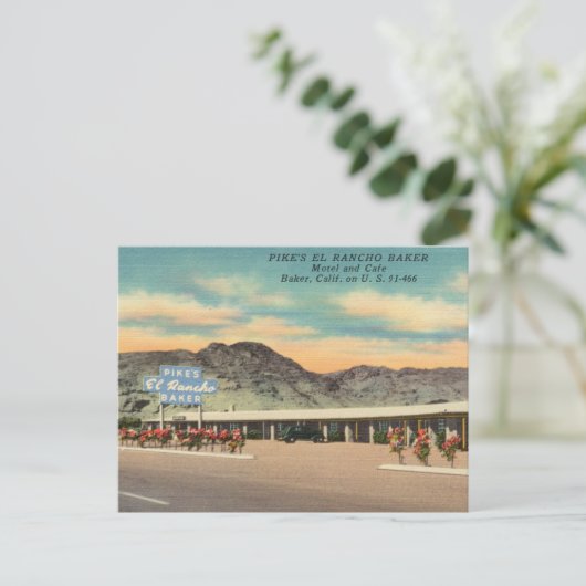 Pike's Baker Motel en Cafe, Baker, Californië Briefkaart (Staand voorkant)
