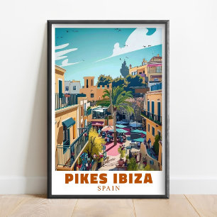 Pikes Ibiza Nachtclub Muur Kunst - Ibiza Muur Kuns Poster
