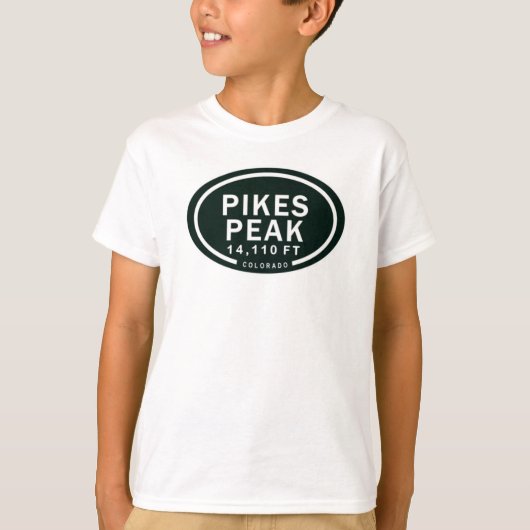 Pikes Peak 14.110 FT CO Mountain T-Shirt (Voorkant)