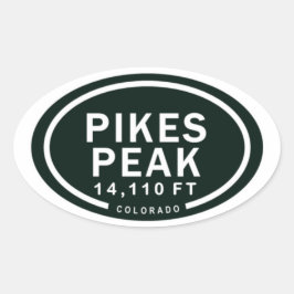 Pikes Peak 14,110 FT Colorado Rocky Mountain Ovale Sticker