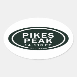 Pikes Peak 14,110 FT Colorado Rocky Mountain Ovale Sticker