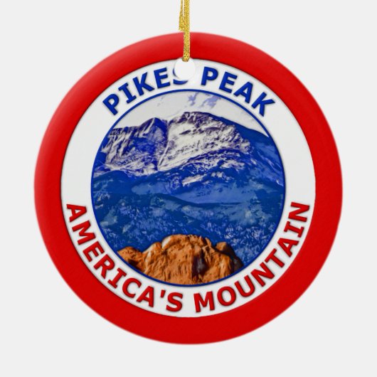 Pikes Peak America's Mountain Keramisch Ornament (Achterkant)