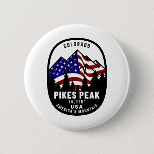 Pikes Peak Americas Mountain Ronde Button 5,7 Cm