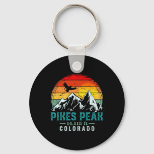 Pikes Peak berg Colorado Retro Hiki in nood Sleutelhanger