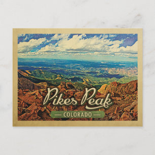 Pikes Peak Briefkaart Colorado Vintage Travel