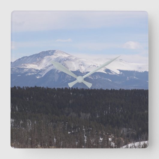 Pike's Peak Clock Vierkante Klok (Voorkant)