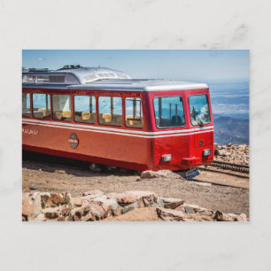 Pikes Peak Cog op de top van de piekpiek Briefkaart