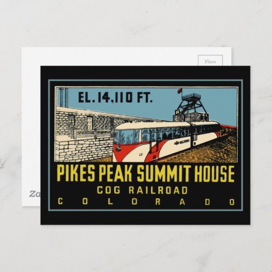 Pikes Peak COG Railway Briefkaart (Voorkant / Achterkant)
