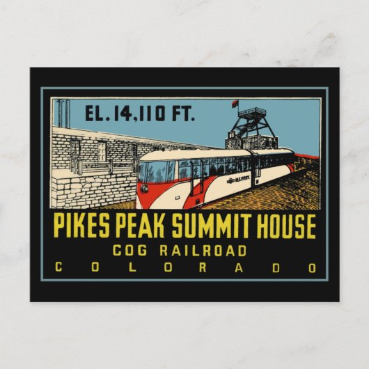 Pikes Peak COG Railway Briefkaart (Voorkant)