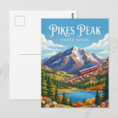 Pikes Peak Colorado Briefkaart (Voorkant / Achterkant)