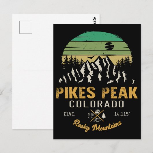 Pikes Peak Colorado Camping Souvenirs Briefkaart (Voorkant / Achterkant)