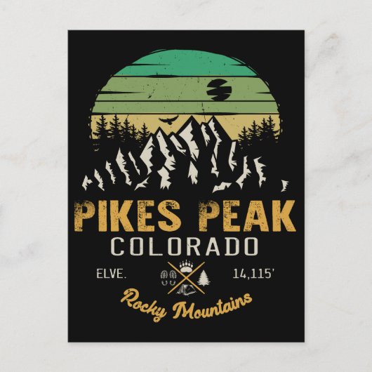 Pikes Peak Colorado  Camping Souvenirs Briefkaart (Voorkant)