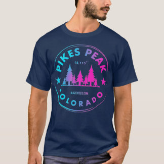Pikes Peak Colorado CO Retro Mountain Forest T-shirt