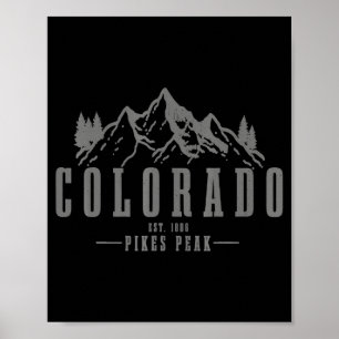 Pikes Peak Colorado Est T-shirt Poster