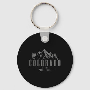 Pikes Peak Colorado Gesticht in 1806 Vintage Berge Sleutelhanger