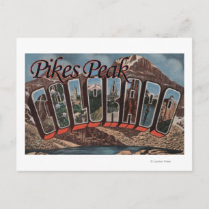 Pikes Peak, Colorado - Grote Letter-scènes Briefkaart