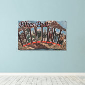 Pikes Peak, Colorado - Grote Letter-scènes Canvas Afdruk (Insitu (Houten vloer))