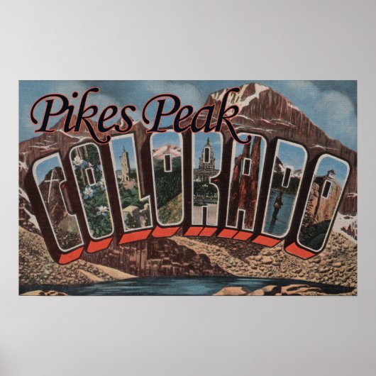 Pikes Peak, Colorado - Grote Letter-scènes Poster (Voorkant)