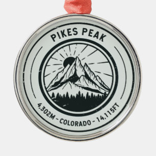 Pikes Peak Colorado Hiking Skiing Travel Metalen Ornament