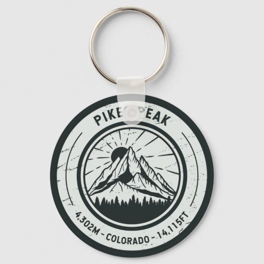 Pikes Peak Colorado Hiking Skiing Travel Sleutelhanger (Voorkant)