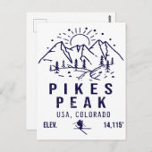 Pikes Peak Colorado Minimalist Skiing Souvenirs Briefkaart (Voorkant / Achterkant)