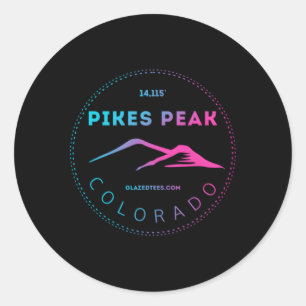 Pikes Peak Colorado Mountain Adventure Ronde Sticker
