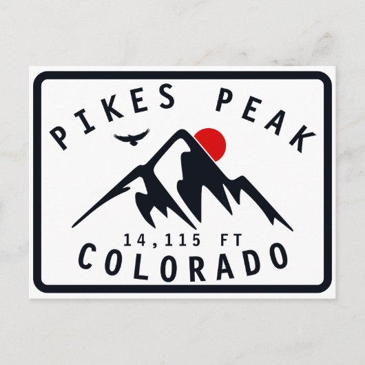 Pikes Peak Colorado Mountain Camping Hiking Briefkaart (Voorkant)
