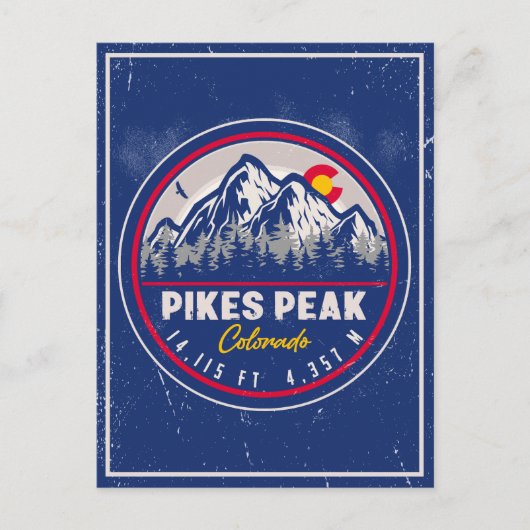 Pikes Peak Colorado Mountain Camping Hiking Briefkaart (Voorkant)