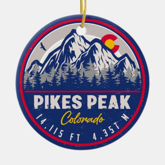 Pikes Peak Colorado Mountain Camping Hiking Keramisch Ornament (Voorkant)