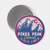 Pikes Peak Colorado Mountain Camping Souvenirs Magneet (Voorkant / Achterkant)