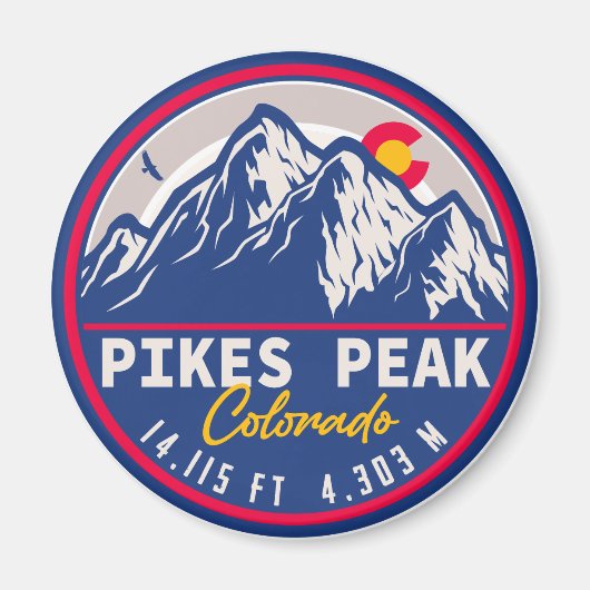 Pikes Peak Colorado Mountain Camping Souvenirs Magneet (Voorkant)