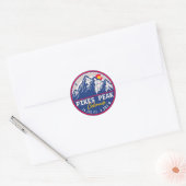 Pikes Peak Colorado Mountain Camping Souvenirs Ronde Sticker (Envelop)