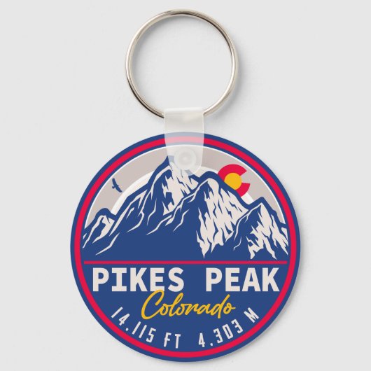 Pikes Peak Colorado Mountain Camping Souvenirs Sleutelhanger (Voorkant)