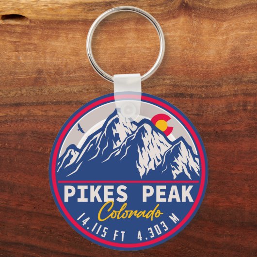 Pikes Peak Colorado Mountain Camping Souvenirs Sleutelhanger (Voorkant)