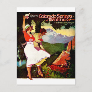 Pikes Peak Colorado Poster 1919 Briefkaart